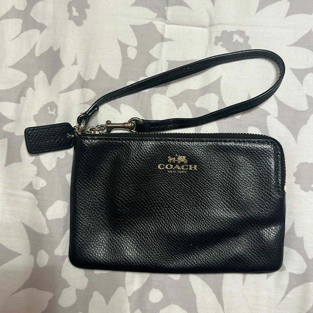 Coach black wristlet